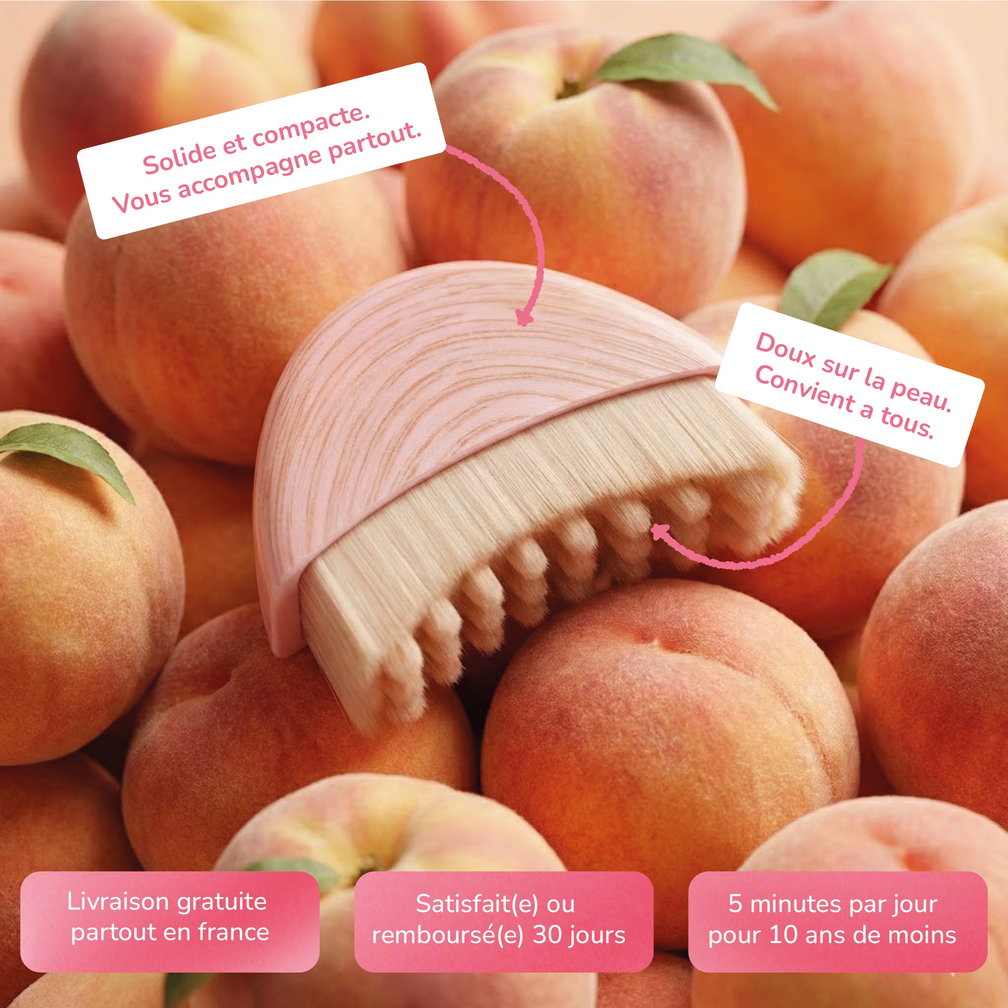 Brosse de drainage lymphatique du visage - Peaudepeche™